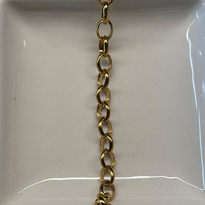 + 5cm Ankerkette Oval 18k vergoldet