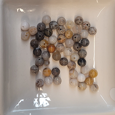 6mm braunmeliert Achatstein Perle