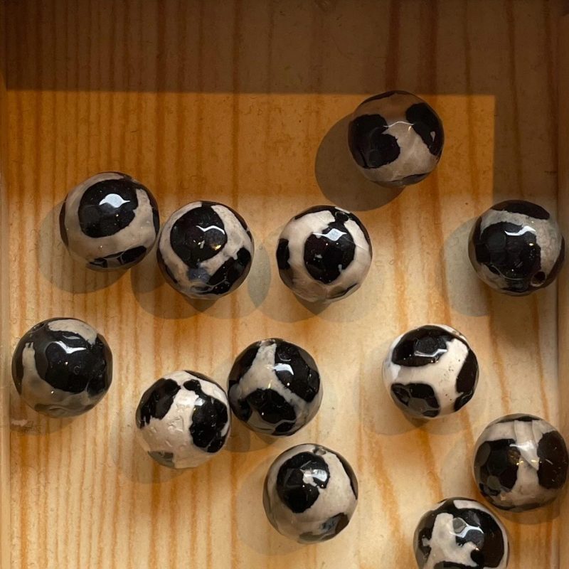 12mm gefleckt Achatstein Perle