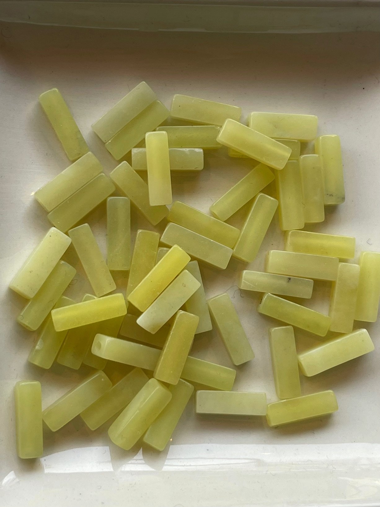 13mm gelb  rechteckig Stabperle Achatstein