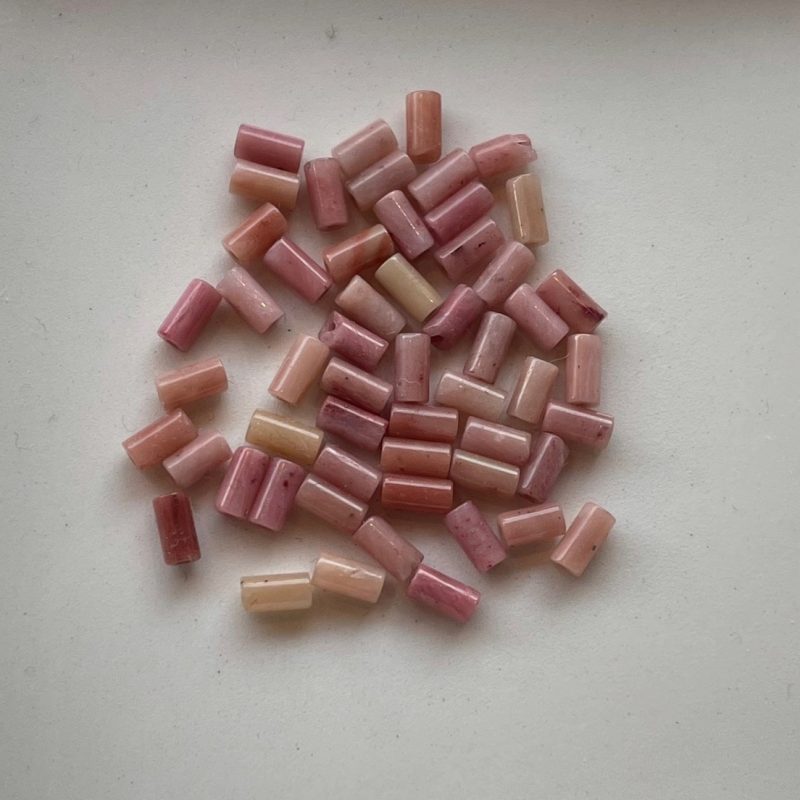 4mm rosa Zylinder Achatstein Perle