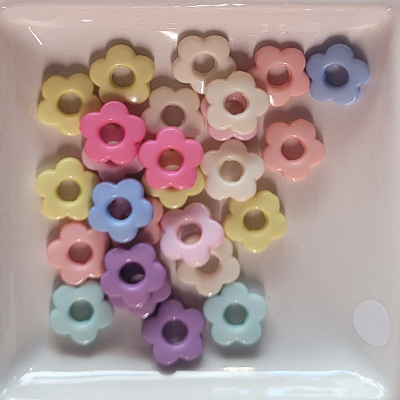 Acryl Perle Blume bunt 14mm