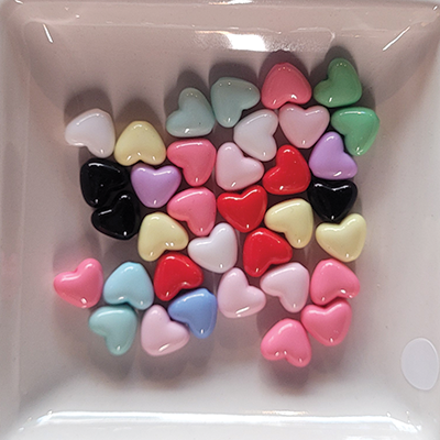 Acryl Perle Herz bunt 8mm