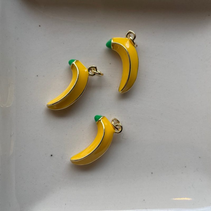 Edelstahl Anhänger Banane gelb 20mm