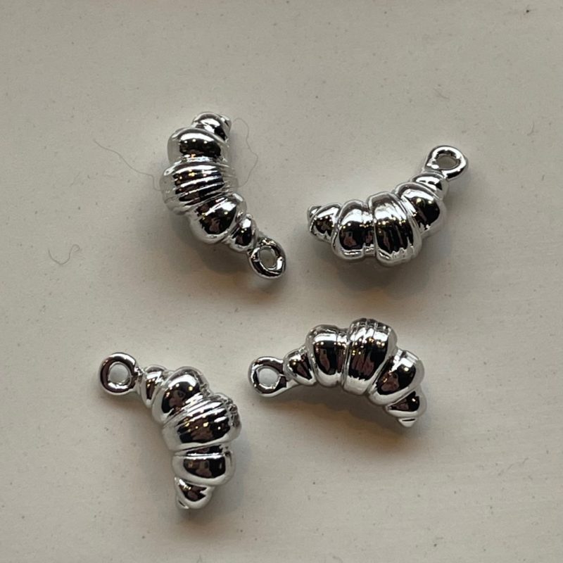 Edelstahl Anhänger Croissant silber 12mm