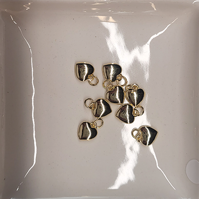 Edelstahl Anhänger Herz vergoldet 10mm