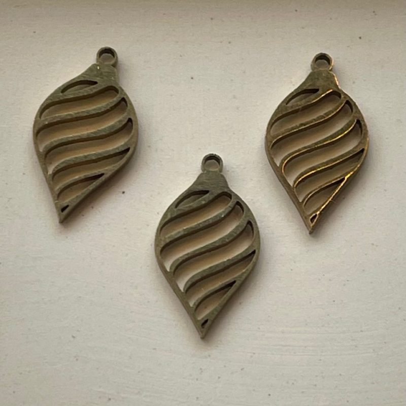 Edelstahl Anhänger Zapfen gold 16mm