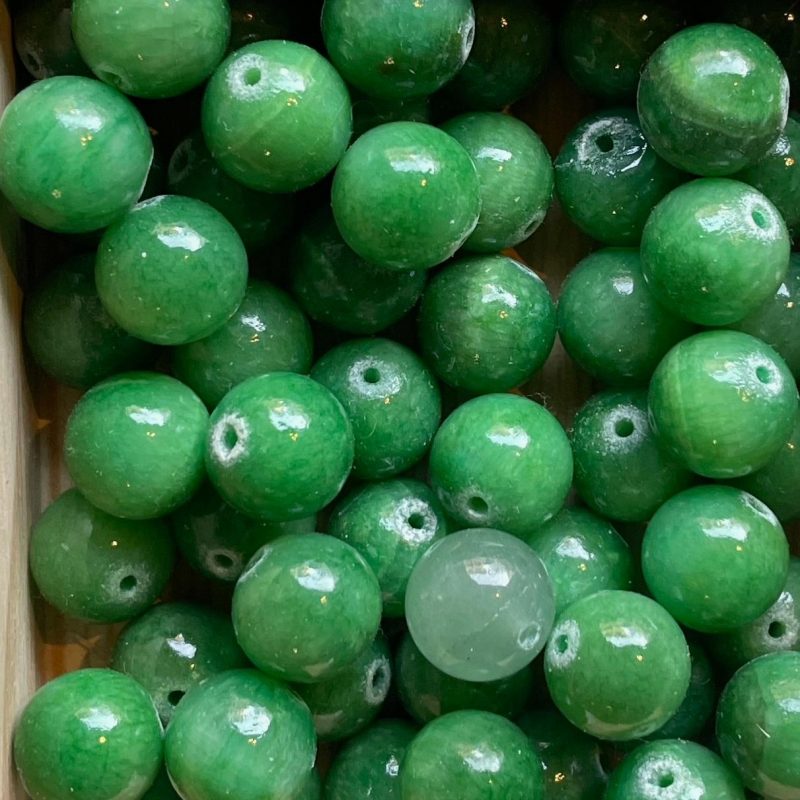 12mm grün Chalzedon Perle