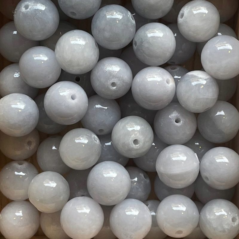 12mm hellblau Chalzedon Perle