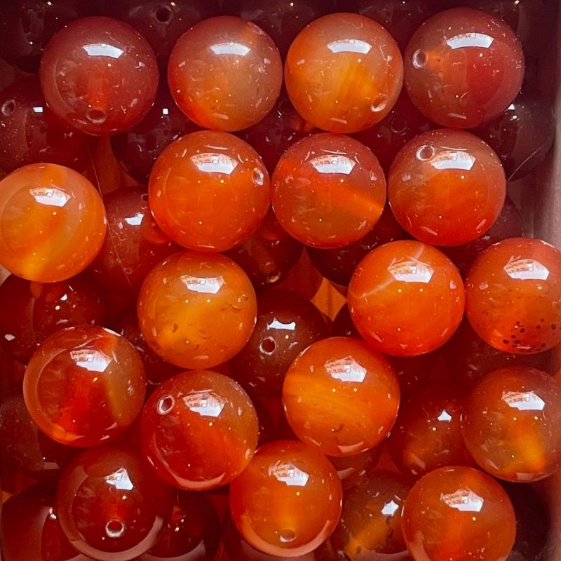 14mm orange-braun Achatstein Perle