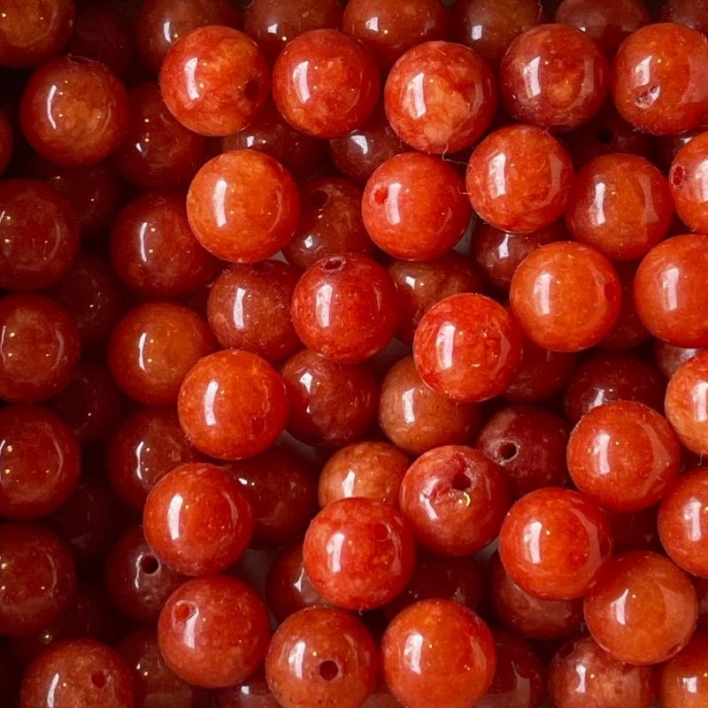10mm rot Chalzedon Perle