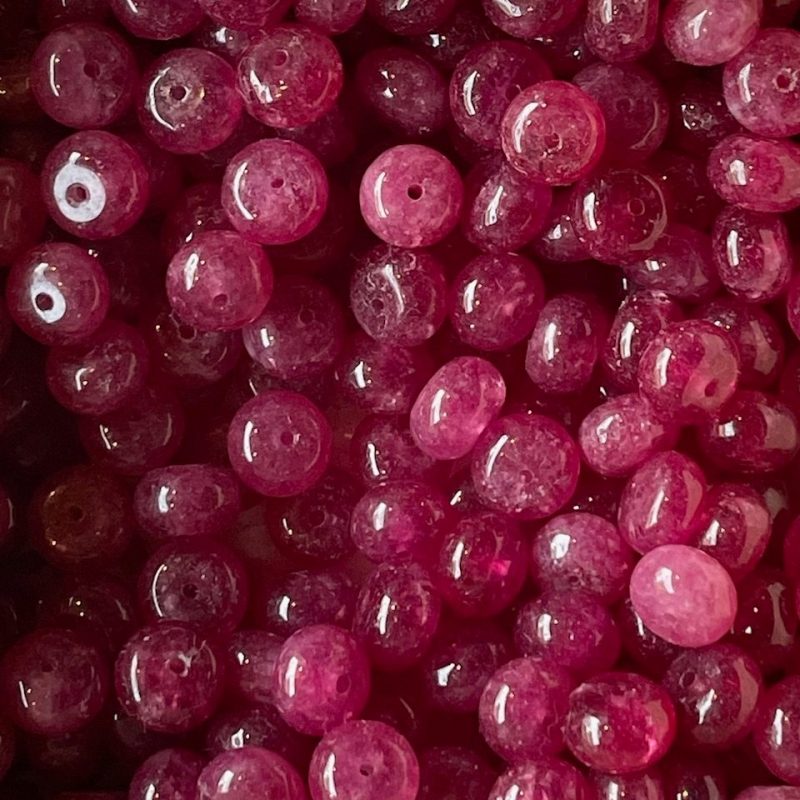 5mm pink flach Achatstein Perle