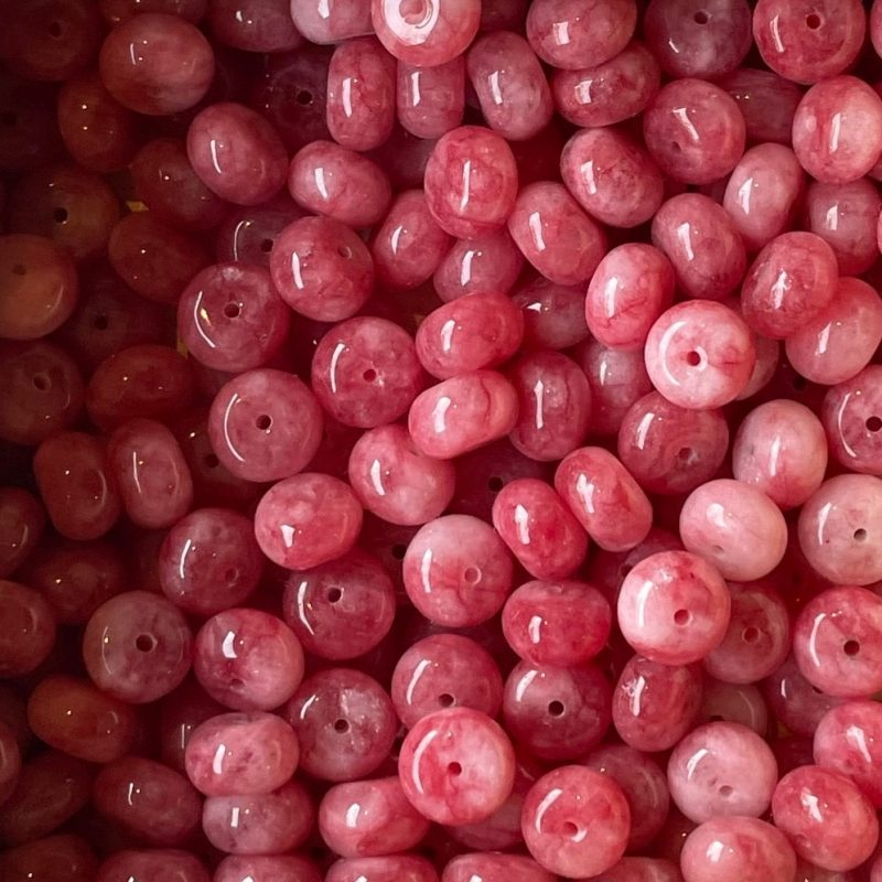 5mm rot flach Chalzedon Perle