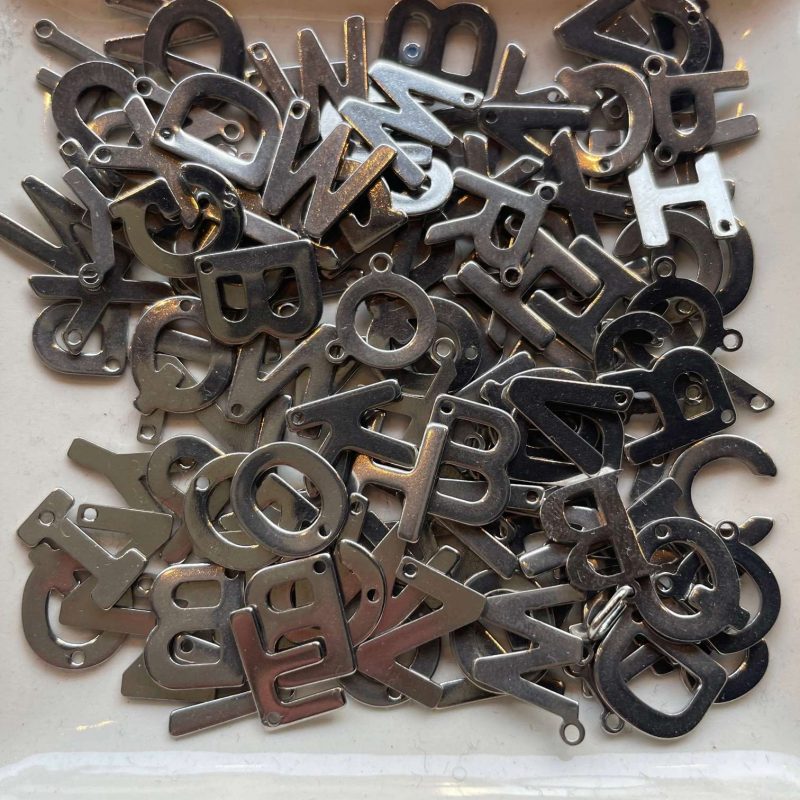 Edelstahl Anhänger ABC silber