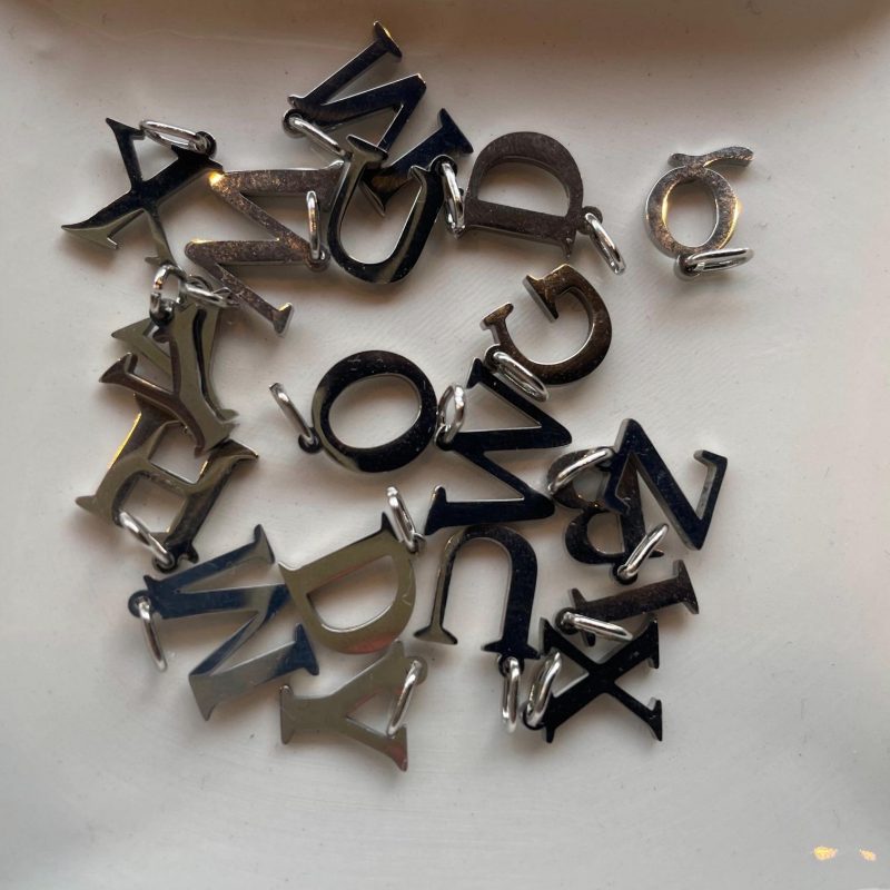 Edelstahl Anhänger ABC silber