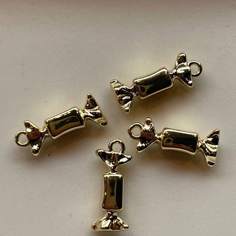 Edelstahl Anhänger Bonbon gold 15mm