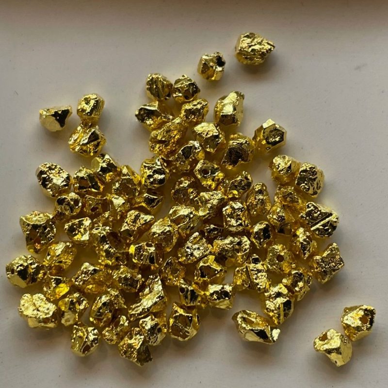 Edelstahl Nugget gelbgold 4mm