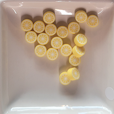 Kunststoff Perle Zitrone gelb 9mm