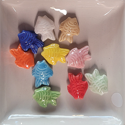 Keramik Perle Fisch bunt 18mm