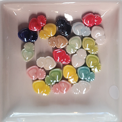 Keramik Perle Herz bunt 15mm