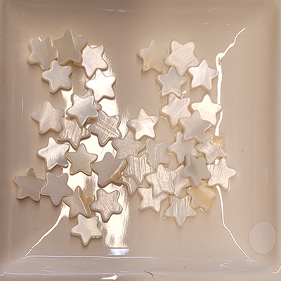 Perlmutt Perle Stern weiß 9mm