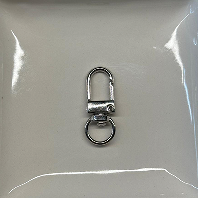 Schlüsselkarabiner lang silber 24mm