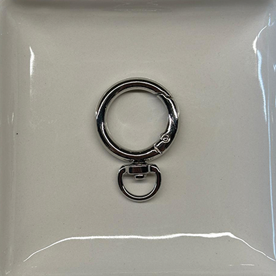 Schlüsselkarabiner rund silber 20mm