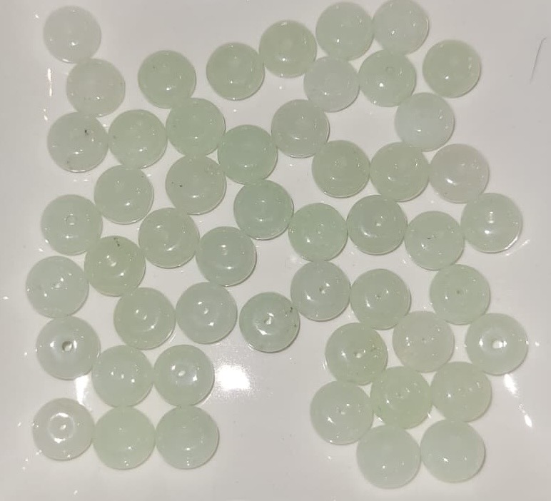 5mm hellgrün flach Achatstein Perle