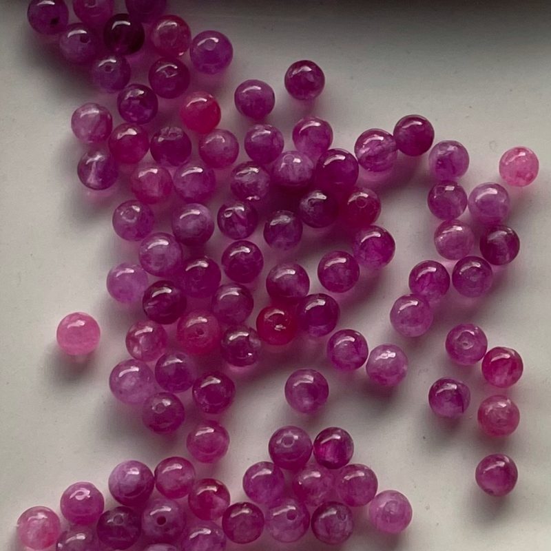 4mm rosarot Achatstein Perle