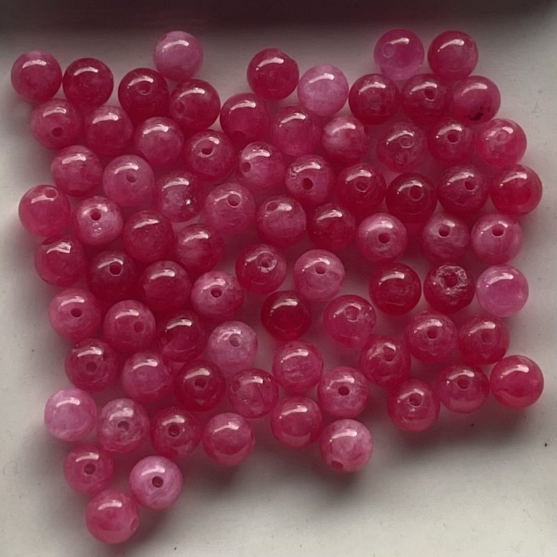 6mm pink Achatstein Perle