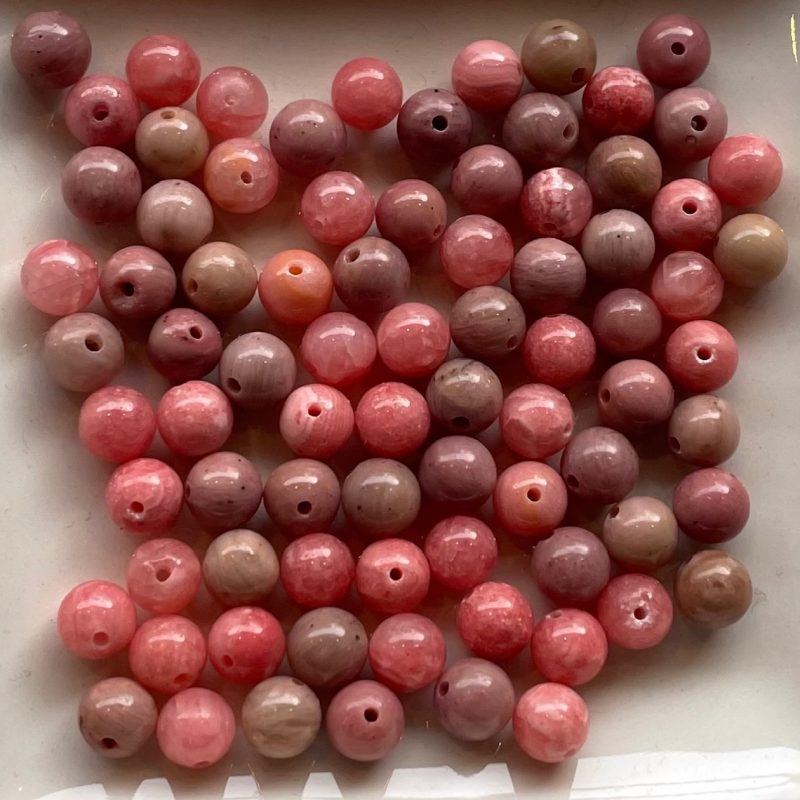 6mm rosa-lila Achatstein Perle