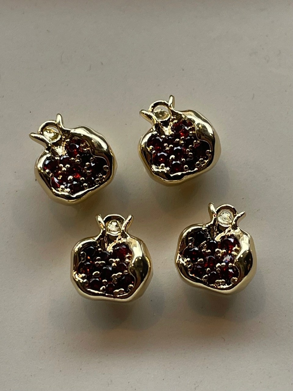 Edelstahl Anhänger Granatapfel gold-rot