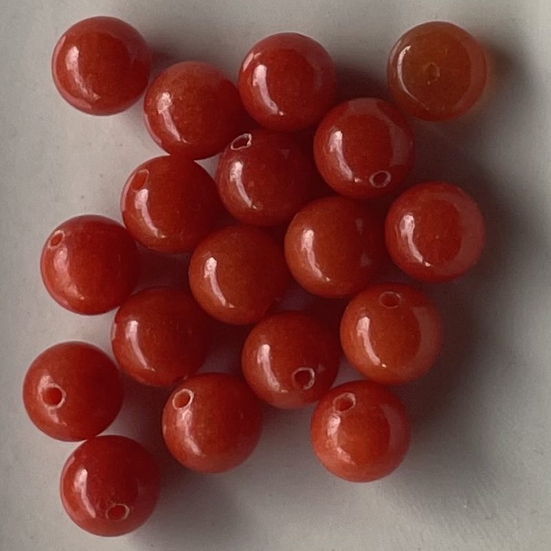 6mm rot Chalzedon Perle