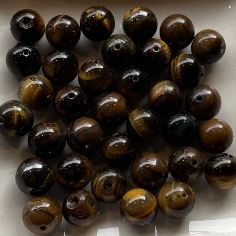 12mm braun-schwarz Tigerauge Perle