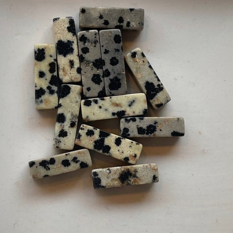 13mm gefleckt rechteckig Dalmatiner Jaspis Stabperle