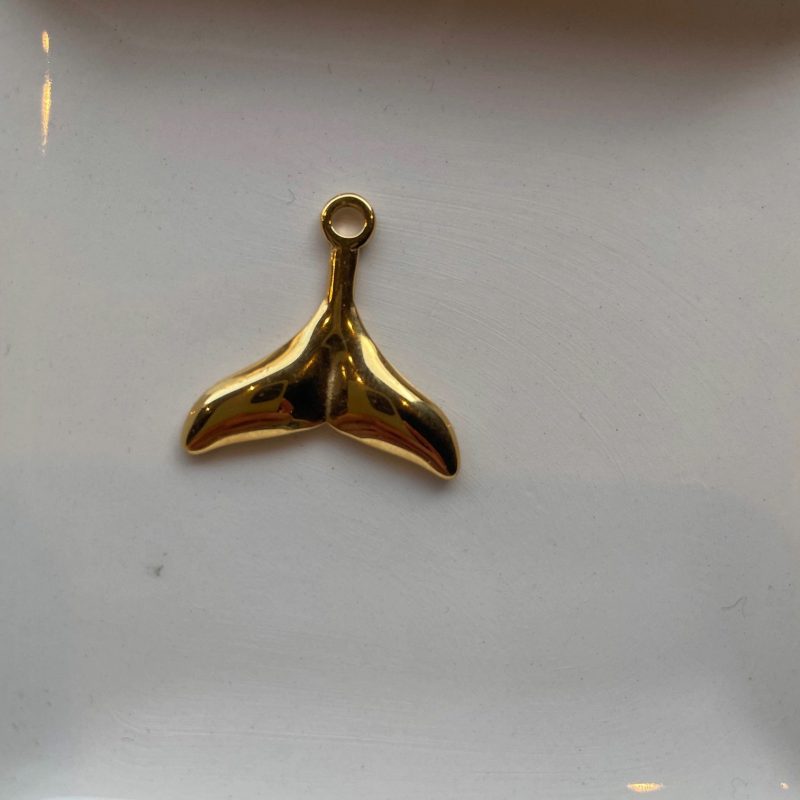 Edelstahl Anhänger Flosse gold 23mm