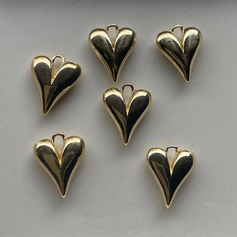 Edelstahl Herz gold 16mm