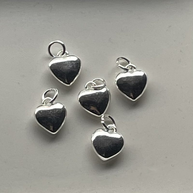 Edelstahl Anhänger Herz  versilbert 10mm