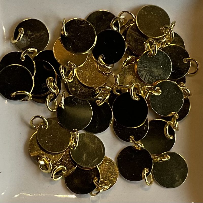 Edelstahl Anhänger Plättchen gold glatt 12mm