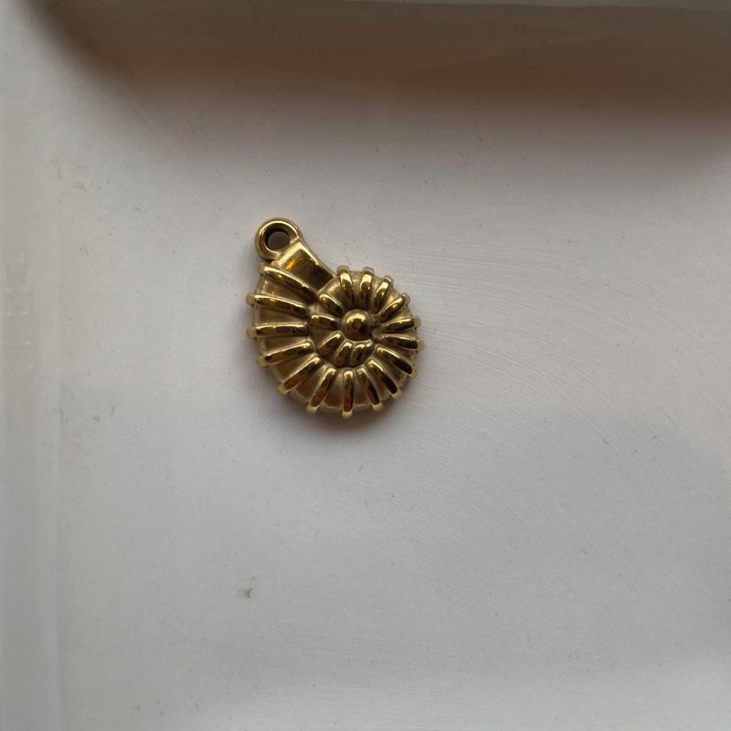 Edelstahl Anhänger Schnecke gold 22mm