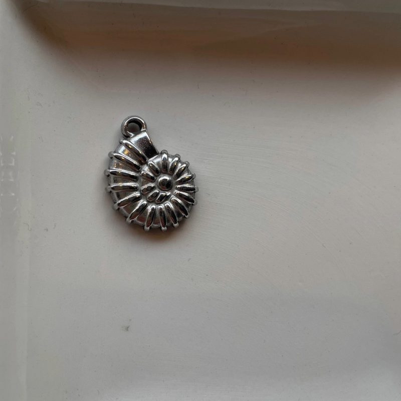 Edelstahl Anhänger Schnecke silber 22mm