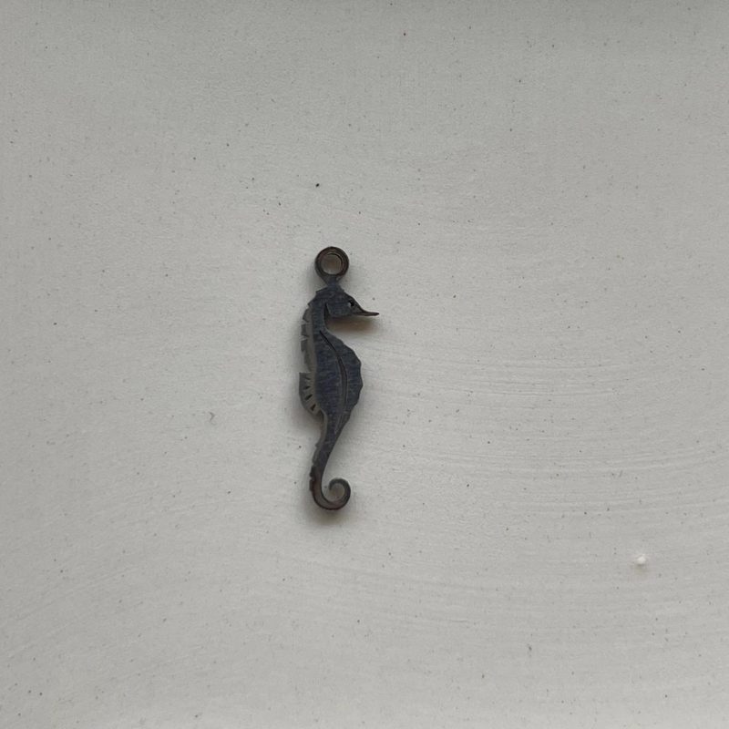 Edelstahl Anhänger Seepferdchen silber 18mm
