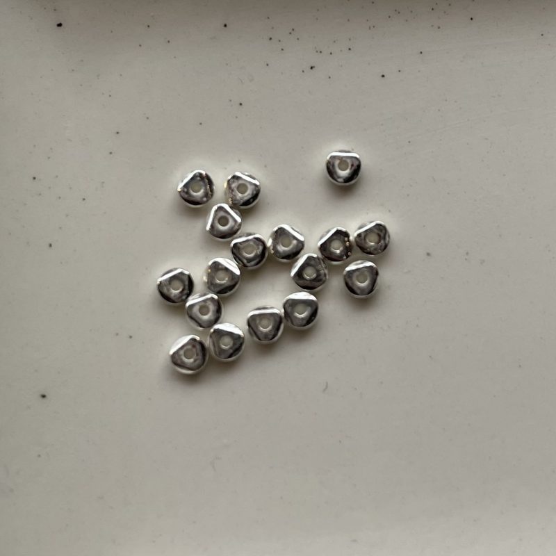 Edelstahl Perle Ring silber 4mm