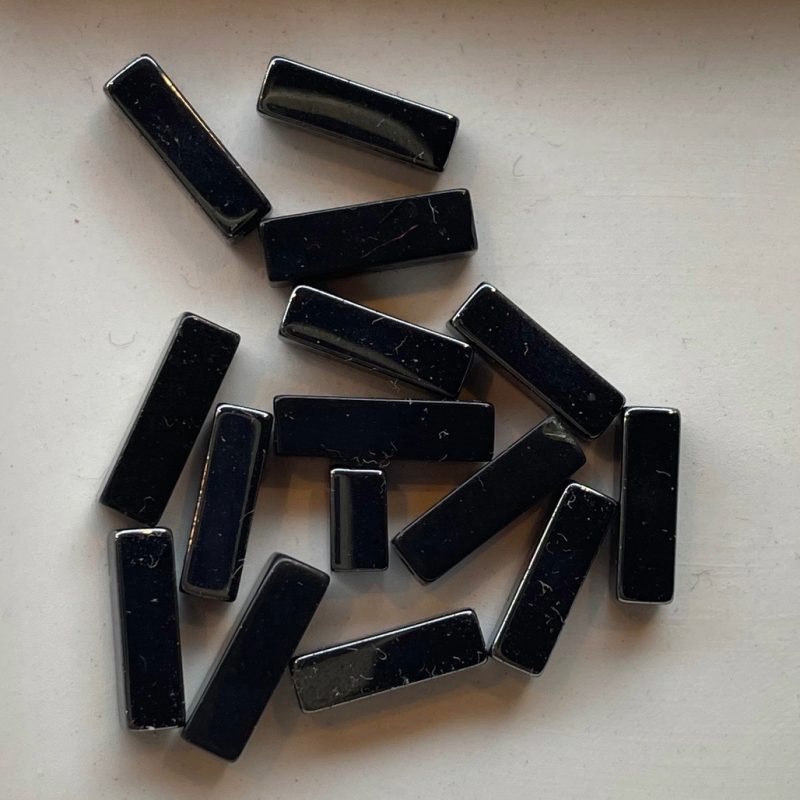 8mm silber Hämatit Stabperle rechteckig