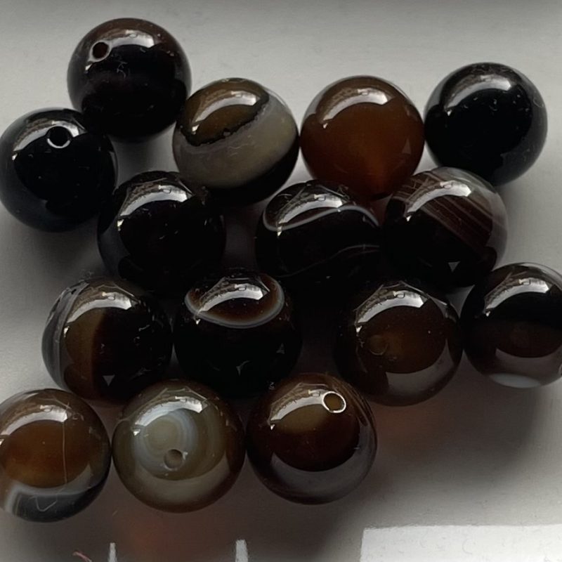 12mm braun Achatstein Perle