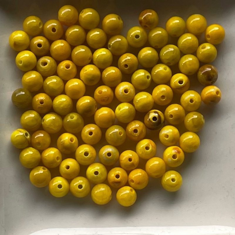 10mm gelb Chalzedon Perle