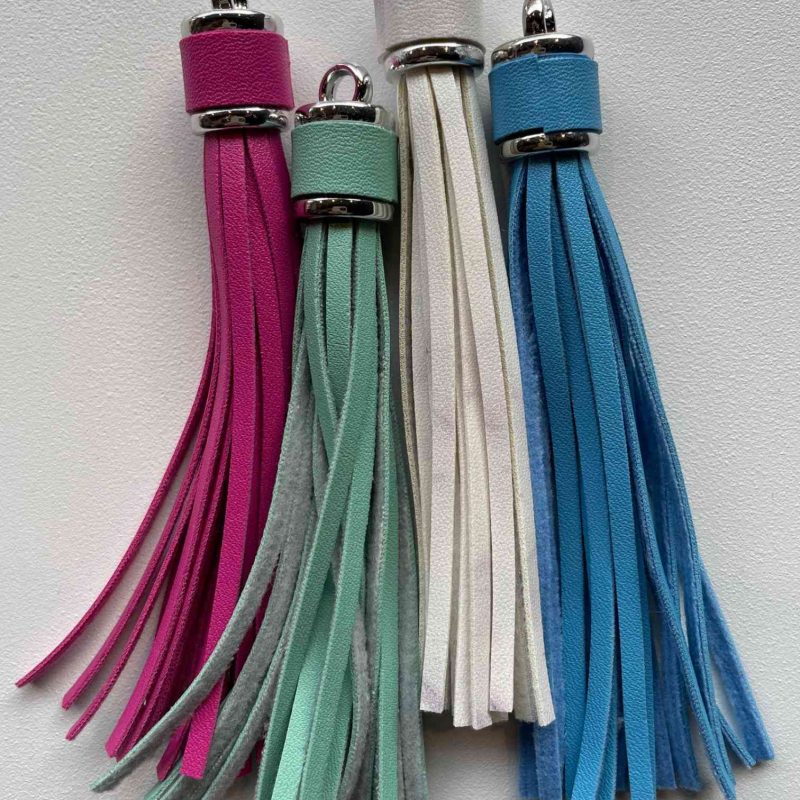 Leder Quaste bunt 10cm