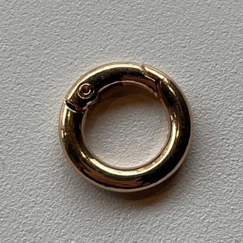 Schlüsselkarabiner rund gold 14mm