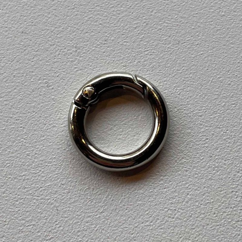 Schlüsselkarabiner rund silber 14mm