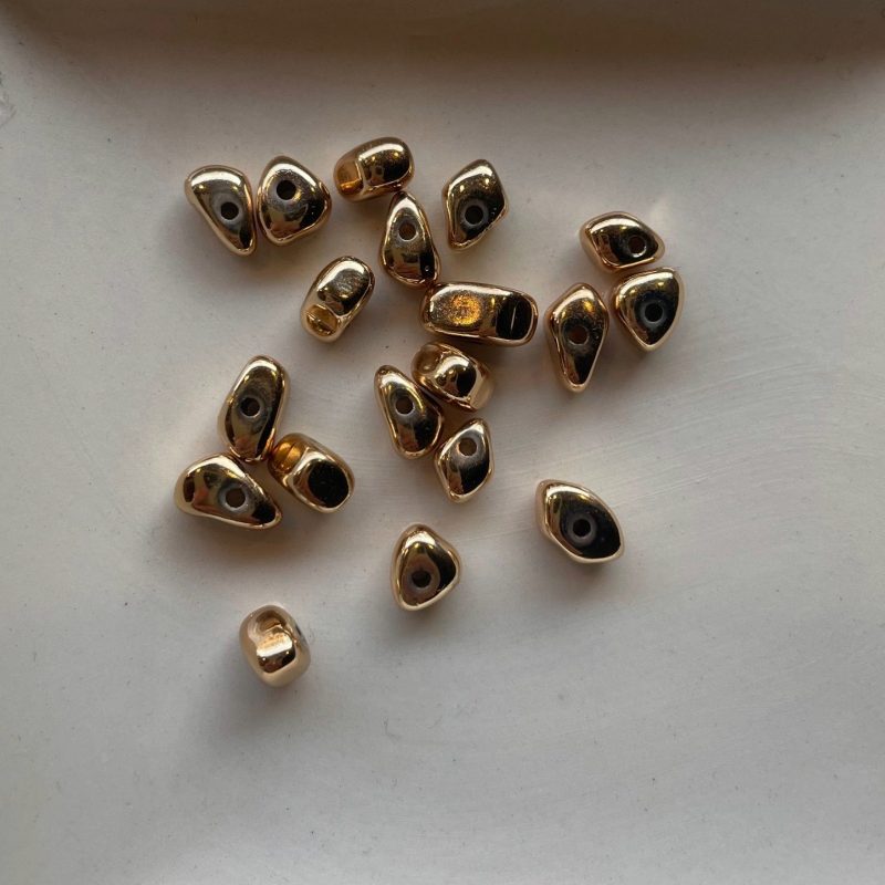 Edelstahl Perle Stein gold 8mm